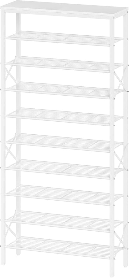 YATINEY 10 Tier Shoe Rack, Large Capacity Shoe Storage Organizer Holds 40 Pairs, Sturdy and Stable, for Entryway, Hallway, Closet, Dorm Room, White SS10WW