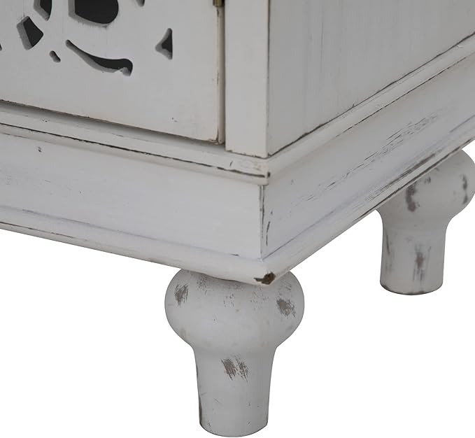 Sophia & William Tall Storage Cabinet 47.4", Decorative 2-Door Tall Accent Cabinet, for Living Room, Dining Room, White