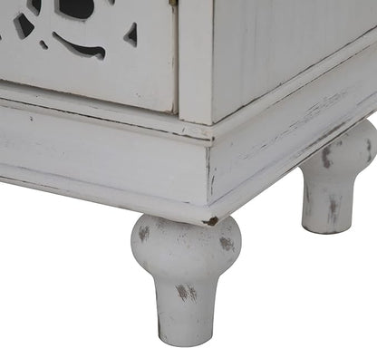 Sophia & William Tall Storage Cabinet 47.4", Decorative 2-Door Tall Accent Cabinet, for Living Room, Dining Room, White