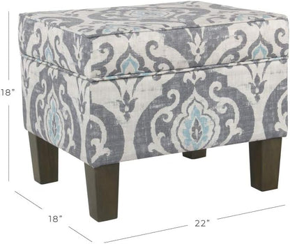 Spatial Order Home Decor | Dinah Collection Modern Storage Ottoman | Ottoman with Storage for Living Room & Bedroom(Blue Slate)