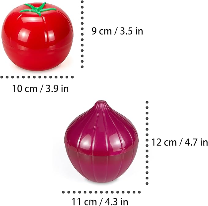 Vegetable and Fruit Storage Containers for Refrigerator, Tomato and Onion Storage, Food Storage Containers with Lids, Pack of 2