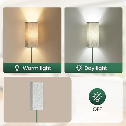 64.6" Floor Lamp, Pole Lamp with Foot Switch, Modern Standing Lamp, Minimalist Freestanding Lamp (Bulb Not Included), for Living Room, Bedroom Office ETL Listed, Green QQ07LD05