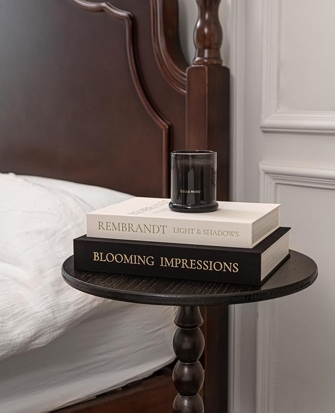 Set of 2 Linen Decorative Books with Hidden Storage – Chic Housewarming & Christmas Gift Idea, Monochrome Faux Book Box for Shelf and Coffee Table Decor (White & Black)