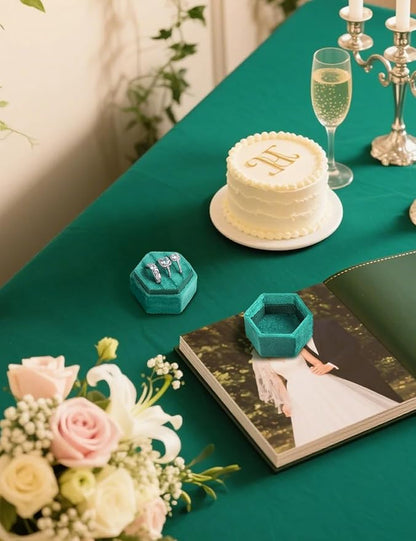 Velvet 3 Slots Jewelry Ring Box Engagement Wedding Box Keepsake Box Bridal Photo Ring Triple Slots Hexagon