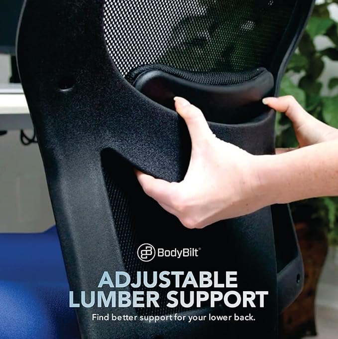 Seating Sola LT Ergonomic Office Chair | Comfortable Mid Back Computer Chair | Back Support Office Chair | Ultra-Soft | Ergonomic Lumbar Support Chair | (Sapphire Blue)