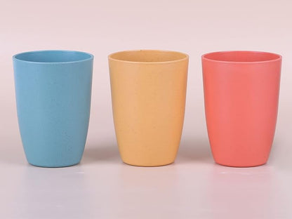 Wheat Straw Reusable Cup (12 oz) - Unbreakable Drinking Glasses Sets - Dishwasher Safe Tumbler - Lightweight, BPA Free and Eco friendly (4 Color)