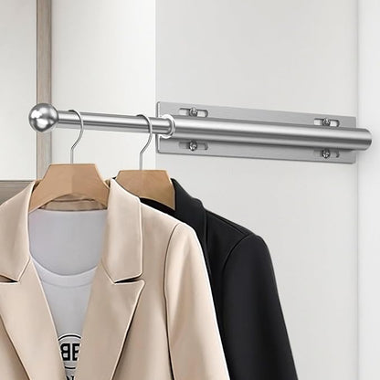 Supforce 16.5" Valet Rod for Closet Pull Out, Retractable Slide Out Valet Rod Closet Organization, Aluminum Valet Clothing Hanger Rods Perfect for Suits, Dresses & Freshly Pressed Clothes, White