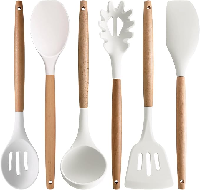 TTVOVO Cooking Utensils Set, White 6Pcs