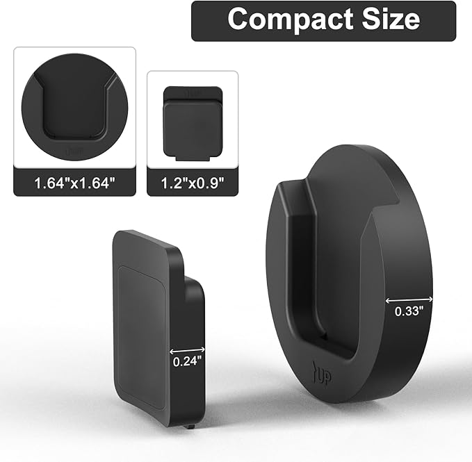 YYILIS Magnetic Remote Control Holder Wall Mount, 4 Pack TV Remote Control Holder for Fan/Air Conditioner, Self-Adhesive Bedside Caddy for TV Backside/Bedroom/Office/RV Home Organizer Storage(Black)