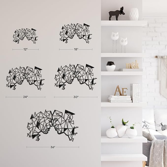 SIGNLEADER Metal Wall Art Decor Couple Secret Words Modern Abstract Wall Sculpture Hangings Home Decoration for Living Room, Bedroom, Bathroom, Kitchen, Outdoor - 18" Black