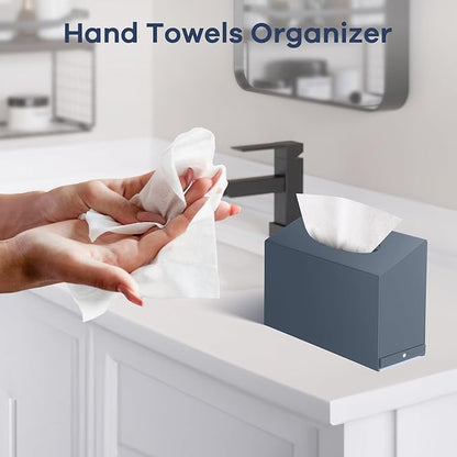 Acrylic Hand Towel Box Cover Compatible with Kleenex Disposable Hand Towels Wall-Mounted Paper Towel Dispenser Suitable for Tabletop, Bathroom, Car, and Office Use Valentine's Day Gifts (Grey)