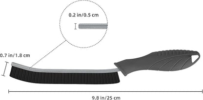 FOOGWEE Hard Bristle Crevice Cleaning Brush - Cleaning Supplies - Grout Cleaning Brushes for Household Use - Crevice Cleaning Tool for Bathroom, Home and Kitchen (3, Grey)