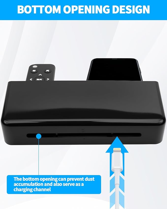 1 PCS Adhesive Remote Control Holder Wall Mount, 3 Slot Adjustable Remote Holder for TV Controller with Hollow Bottom for Charging, Wall Pen Holder for Home Office School (Black, 1)