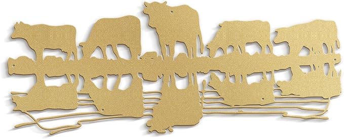 SIGNLEADER Metal Wall Art Decor Herd Minimalist Modern Abstract Wall Sculpture Hangings Home Decoration for Living Room, Bedroom, Bathroom, Kitchen, Outdoor - 36" Gold