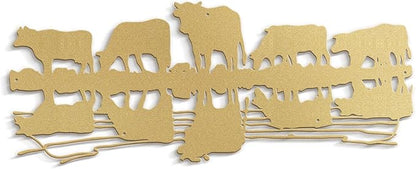 SIGNLEADER Metal Wall Art Decor Herd Minimalist Modern Abstract Wall Sculpture Hangings Home Decoration for Living Room, Bedroom, Bathroom, Kitchen, Outdoor - 36" Gold