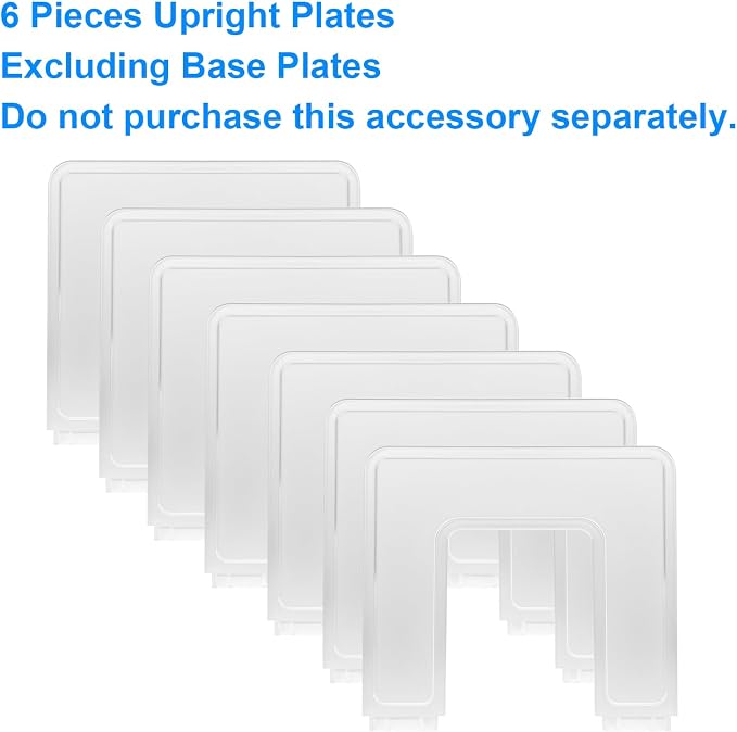 6 Pieces Upright Plates, Accessory Parts of Expandable File Folder Holder, Translucent Frosted
