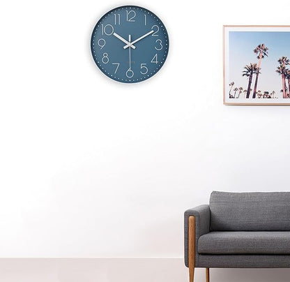 jomparis Large Wall Clock Decor for Pool Patio Home Bedroom Living Room (Blue 13.5 Inch)