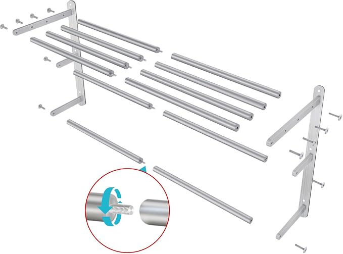 24 inch Towel Racks for Bathroom, VOTZAAQ Towel Shelf with Double Towel Bar, Stainless Steel Towel Storage for Lavatory Wall Mounted, 3-Tier Towel Hanger Towel Holder, Brushed Nickel