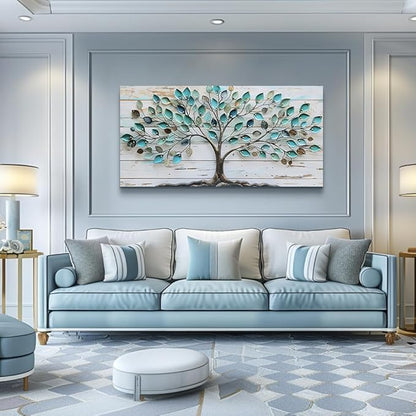 MHARTK66 Canvas Wall Art Colorful Trees Large Paintings For Living Room Abstract Wall Decor Bedroom Farmhouse Artwork For Office Blue Landscape Watercolor Pictures Rustic Wall Hanging Decor 20x40