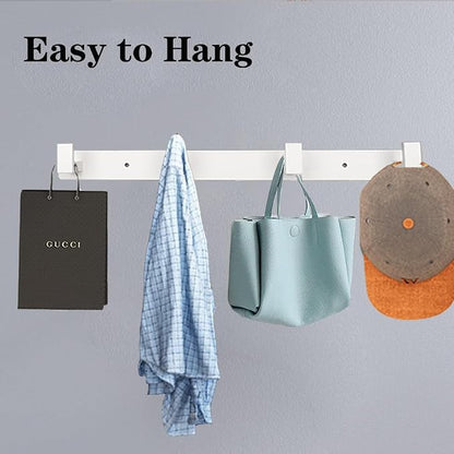 Coat Rack, Heavy Duty Stainless Steel 4 Tri Coat Hook Hanger, Wall Mounted Storage Wall Hooks, Rustic Clothes Hook/Key Hook Rail for Bathroom Kitchen Entryway(4 Hook White)