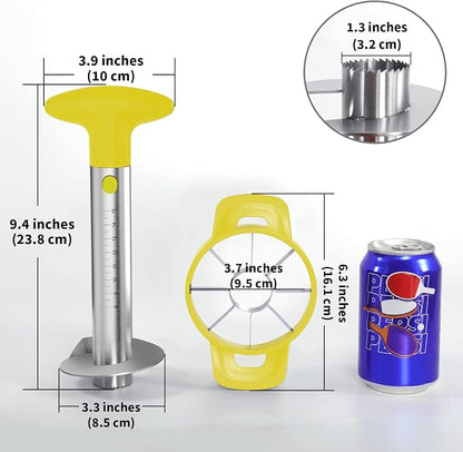 OOKUU Pineapple Corer Cutter, Stainless Steel Fruit Peeler Slicer - Upgraded, Reinforced Thicker Blade, Core Remover with Measure Mark, Kitchen Tool for Diced Pineapple Rings