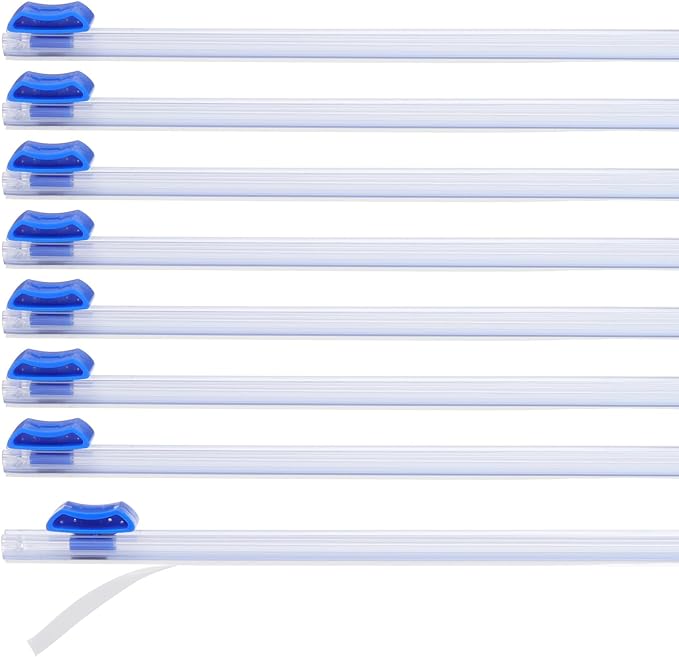 PATIKIL 8pcs Plastic Wrap Cutter, 13in Plastic Wrap Slide Cutter Self Adhesive Installation Replacement for Aluminum Foil Wax Paper Parchment Paper Wrap Dispenser, Blue