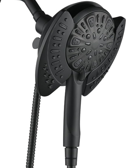 INAVAMZ Shower Head with Handheld High Pressure: Hand Held Shower Head & Rain Shower Head 2-IN-1 Shower Head with 59" Rotatable Stainless Steel Hose, Shower Trim Systems, Black 2.5 GPM 23233
