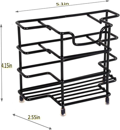 Stainless Steel Toothbrush and Toothpaste Holder for Bathroom - 3-Slot Organizer with Modern Black Design, Space-Saving and Hygienic Bathroom Storage for Countertop or Shower (Medium)