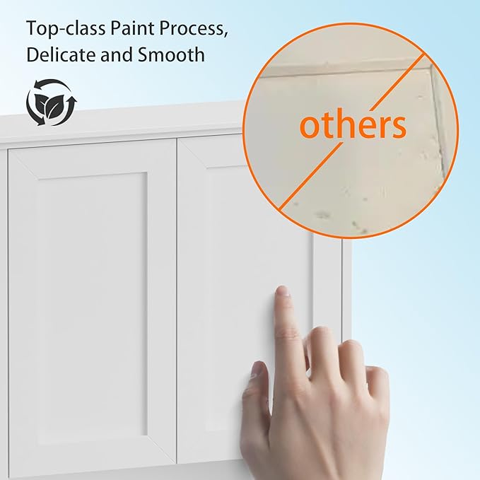 Bathroom Wall Cabinet, Over The Toilet Storage Cabinet, 23x29 Inch Medicine Cabinet with 2 Door & Adjustable Shelves, Bathroom Cabinet Wall Mounted for Laundry Room, Kitchen, Small Spaces