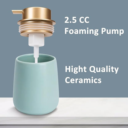 Soap Foaming Dispenser Ceramic with Easy-to-Press Pump Hand Foam Dispenser for Shampoo Bathroom Kitchen 12 oz