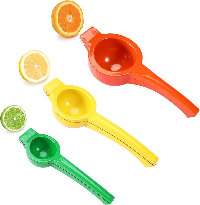 Y-ME Manual Juicer Citrus Lemon Squeezer, Fruit Juicer Lime Press Metal, Professional Hand Juicer Kitchen Tool(Orange)