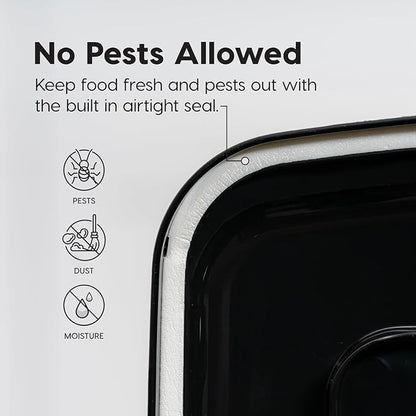 IRIS USA Dog Food Storage Container 58 Lb, Airtight Large Pet Food Storage Bin with Wheels, for Dog Cat Bird Chicken Food, Holds Up to 58 lbs, Keep Fresh, BPA Free, Made in USA, Black