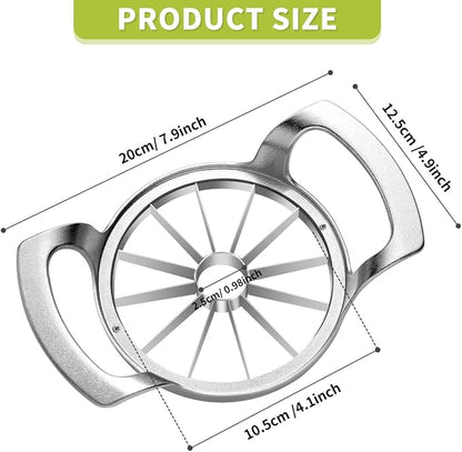 LIIGEMI Apple Cutter Slicer,12-Blade Large Apple Corer，Heavy Duty Stainless Steel Apple Cutter and Divider，Non-slip frosted handle，Easy to Use （Frosted）