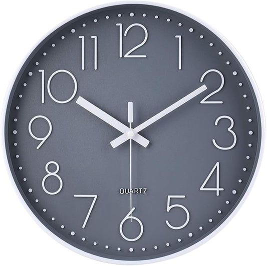 jomparis 16 Inch Gray Large Wall Clock Silent Modern Elegant Decor for Living Room Office Kitchen Dining Room