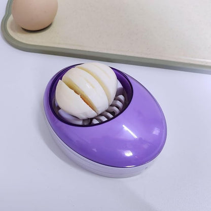 Egg Slicer for Hard Boiled Eggs,Easy to Cut Egg into Slices, Wedge and Dices, Sturdy ABS Body with Stainless Steel Wires,Non-slip Feet,Dishwasher Safe, BPA Free (Red)