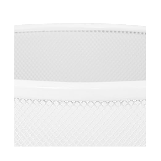 Seville Classics 2-Pack Steel Mesh Round Trashcan Wastebasket for Trash or Recycle in The Home, Office, or Garage, White, 6 Gallon