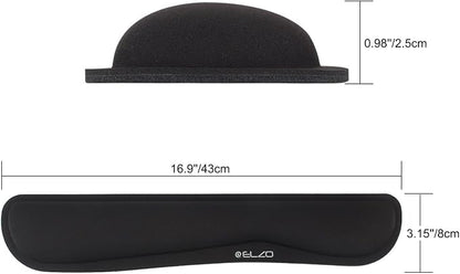 ELZO Keyboard Wrist Rest Pad Support with 65D High-Density Thicken Memory Foam Padding, Ergonomic Design Computer Rest Pad Desk Wrist Mat, Non-Slip Rubber Base Office Laptop