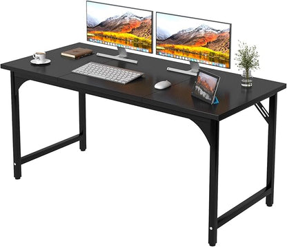 Computer Desk 47.2" Office Desk, Extra Wide 23.62” Carbon Fiber Deep Desktop, 0.59” Thick Heavy-Duty Home Office Desks, Office Table with Steel Frame, Wood Desk for Bedroom Study Writing Gaming Work