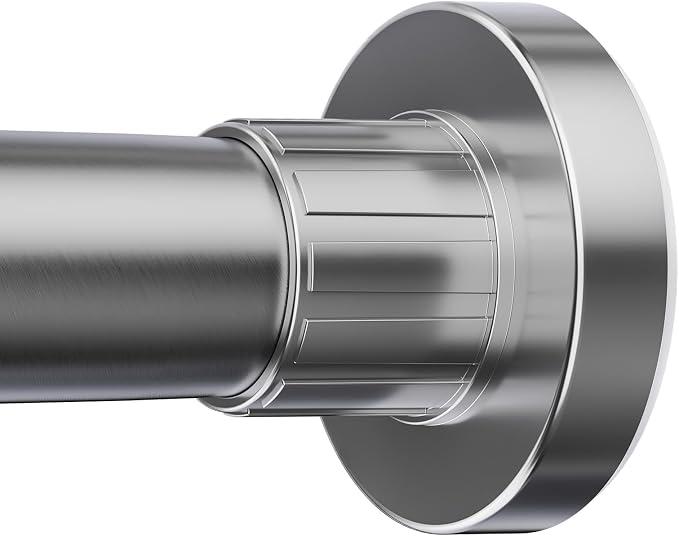 Ausemku Shower Curtain Rod 32-50 Inch Adjustable - 1 Inch Diameter Heavy Duty No drill Spring Tension Shower Rod, Non-Slip Rustproof Telescopic Rod for Bathroom, Nickel