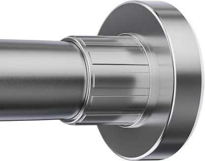 Ausemku Shower Curtain Rod 32-50 Inch Adjustable - 1 Inch Diameter Heavy Duty No drill Spring Tension Shower Rod, Non-Slip Rustproof Telescopic Rod for Bathroom, Nickel