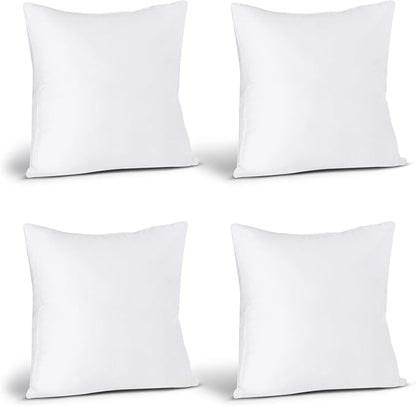 Utopia Bedding Throw Pillows (Set of 4, White) – 16 x 16 Inches Down Alternative Pillows for Bed, Sofa, and Couch - Fluffy Decorative Stuffer Pillow for Indoors & Outdoors (Pack of 2)