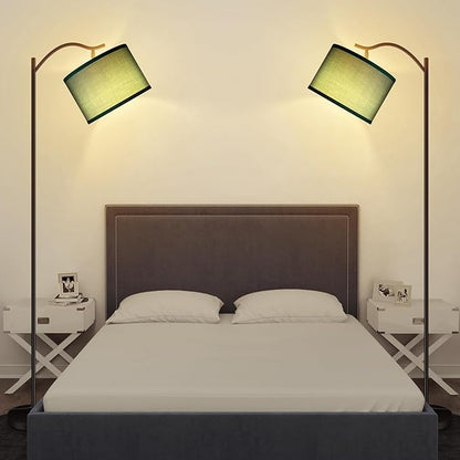 BoostArea Floor Lamp for Living Room,Arc Floor Lamp Remote Control,Stepless Dimmable Brightness & Colors Temperature 2700k-6500k,Foot Switch,Modern Standing Lamp for Bedroom Study Room Office,Green