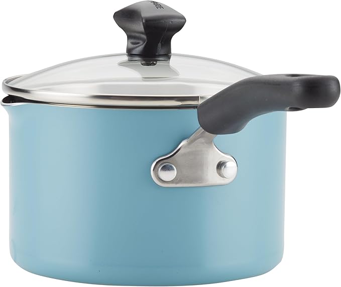 Farberware Cookstart DiamondMax Nonstick Cookware/Pots and Pans Set, Dishwasher Safe, Includes Baking Pan and Cooking Tools, 15 Piece - Aqua