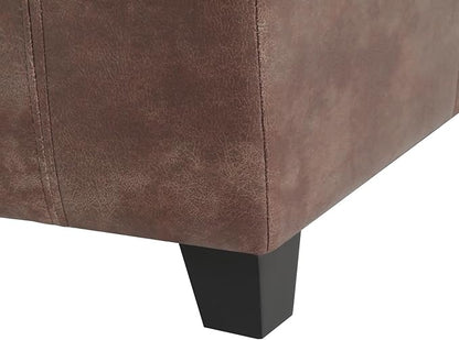 Homebeez 48" Faux Leather Storage Ottoman,End of Bed Bench,Upholstered Ottoman Bench with Storage for Living Room,Bedroom,Entryway