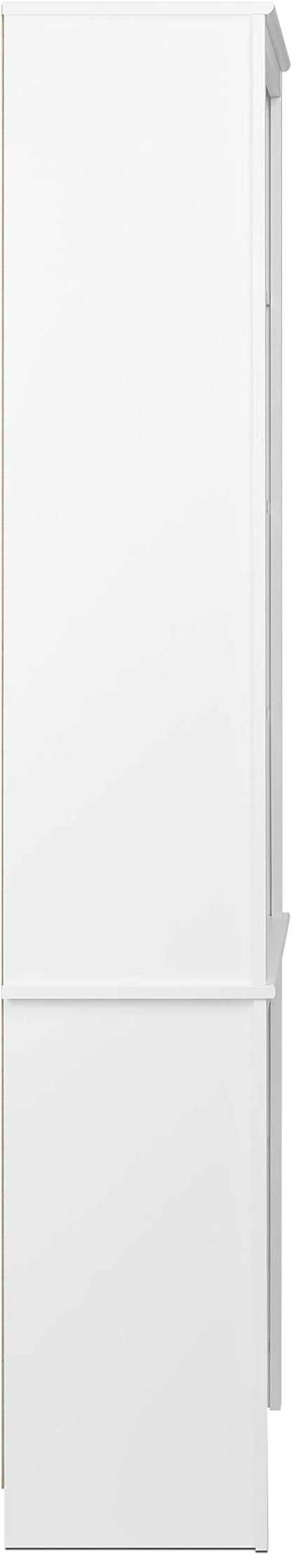 Prepac Sonoma Tall 6-Tier Bookcase 80"H with 2 Adjustable Shelves, White Storage Cabinet, Modern Display Cabinet, Bookshelf with Storage Shelves for Home Office, Living Room, Bedroom Organizer