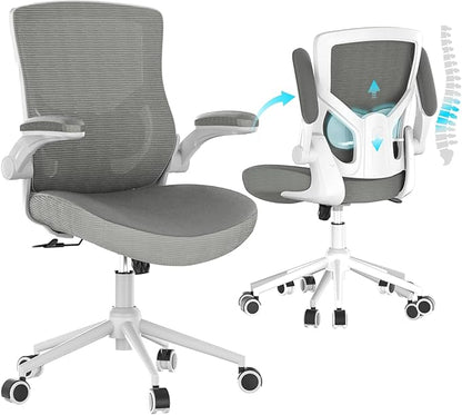 Office Chair, High Back Desk Chair Adjustable Height and Ergonomic Design Home Office Computer Chair, Executive Lumbar Support Padded Flip-up Armrest Office Chair