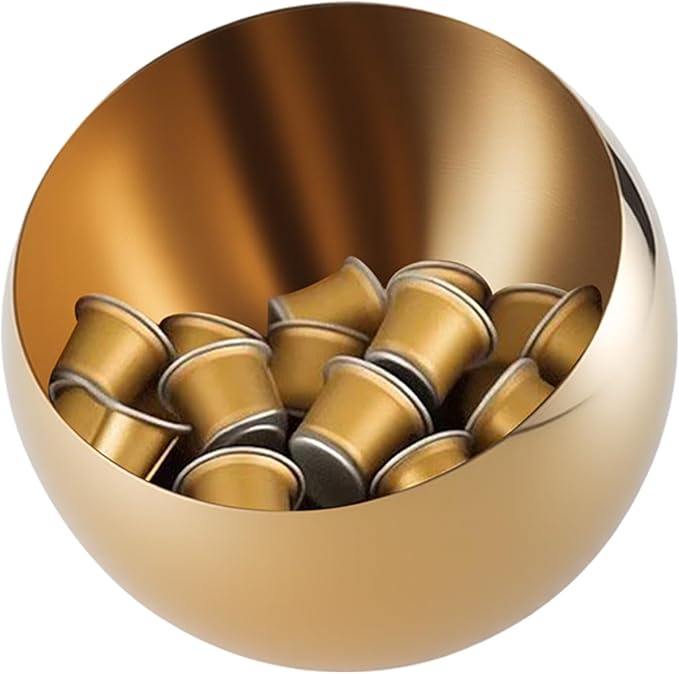 Large Capacity Coffee Pod Holder – Stainless Steel Pod Organizer and Holder | Stylish Coffee Bar Accessories & Countertop Storage (Gold, L)