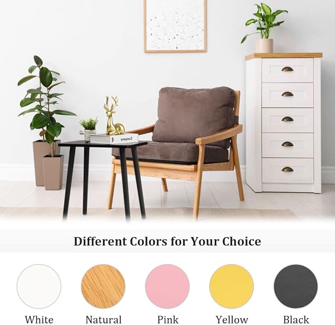 FORAOFUR Side Table, Modern Accent End Table with Wooden Legs, Easy to Assemble Mini Living Room Table for Sofa Bedroom, Minimalist Black Furniture for Small Apartments and Limited Spaces
