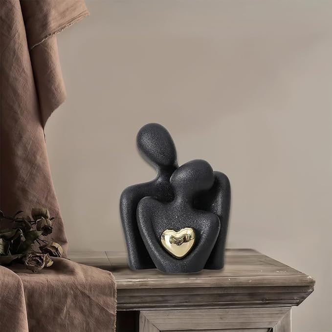 Home Decor for Couples, Mini Couple Ceramic Statue Tv Stand Decor, Bedroom Decor Love Statue Couple Knick Knacks Unique Decoration- Gifts for Her Romantic Gifts(4.72in)