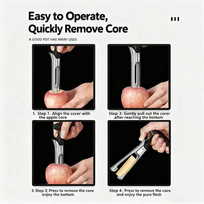 Apple Corer, Apple Corer Tool, Apple Core Removal is easy to use and clean, with sharp stainless steel serrations for quick core removal.